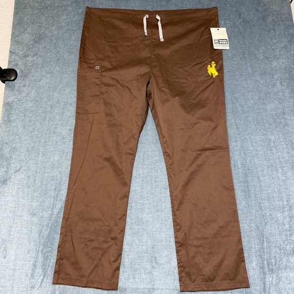 WonderWink Pants - WonderWink University Of Wyoming Scrubs Pants Unisex Adults L Brown Drawstring